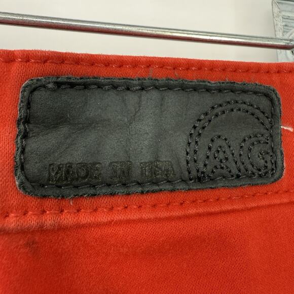 AG Adriano Goldschmied The Stilt Cigarette Leg Jeans Red Orange Women size 28R - Picture 8 of 13